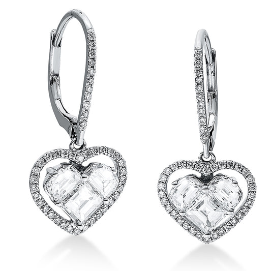 Earrings 18 kt WG heart