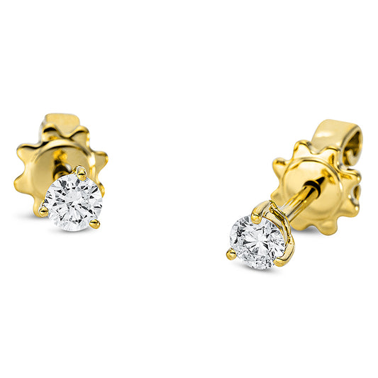 Ear studs 4 prongs 18 kt gold