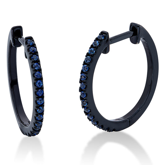 18kt WG hoop earrings, black rhodium plated