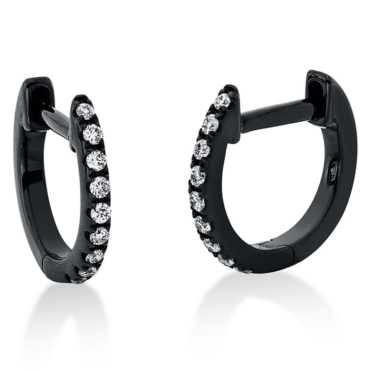 18kt WG hoop earrings, black rhodium plated