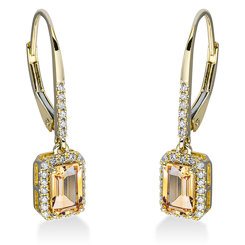 Earrings 4 prongs 18 kt gold