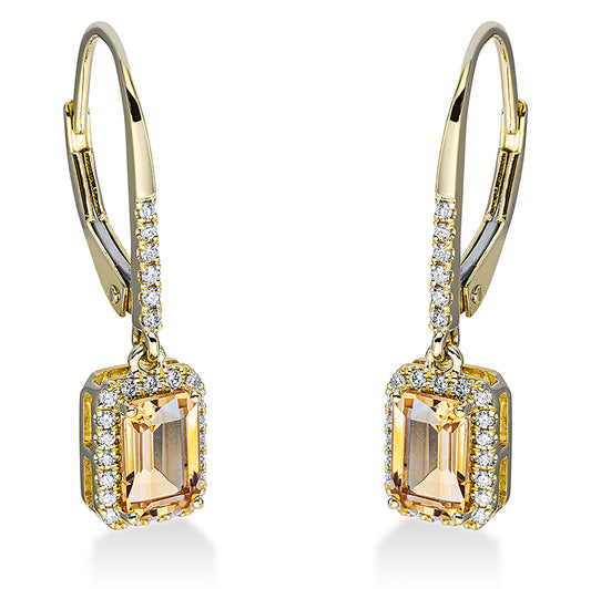 Earrings 4 prongs 18 kt gold