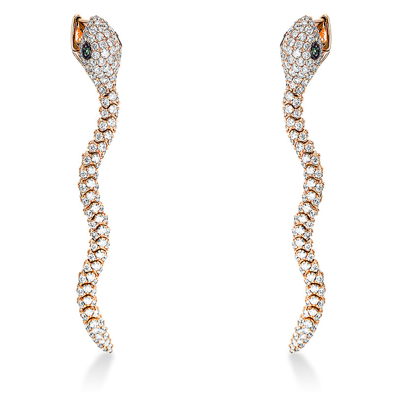 Earrings 18 kt RG snake