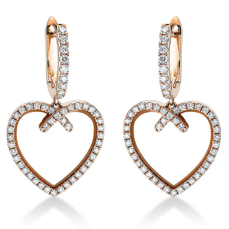 Earrings 18 kt RG heart