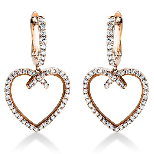 Earrings 18 kt RG heart