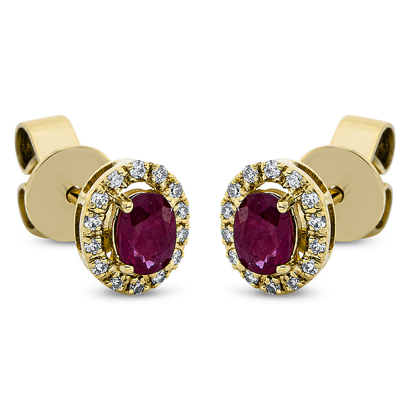 Ear studs 4 prongs 18 kt gold