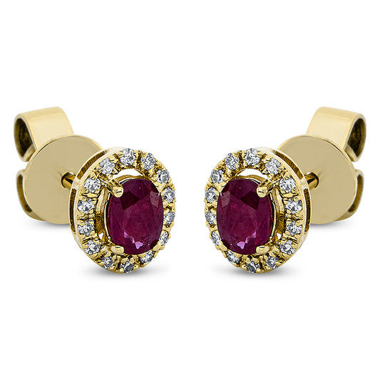 Ear studs 4 prongs 18 kt gold