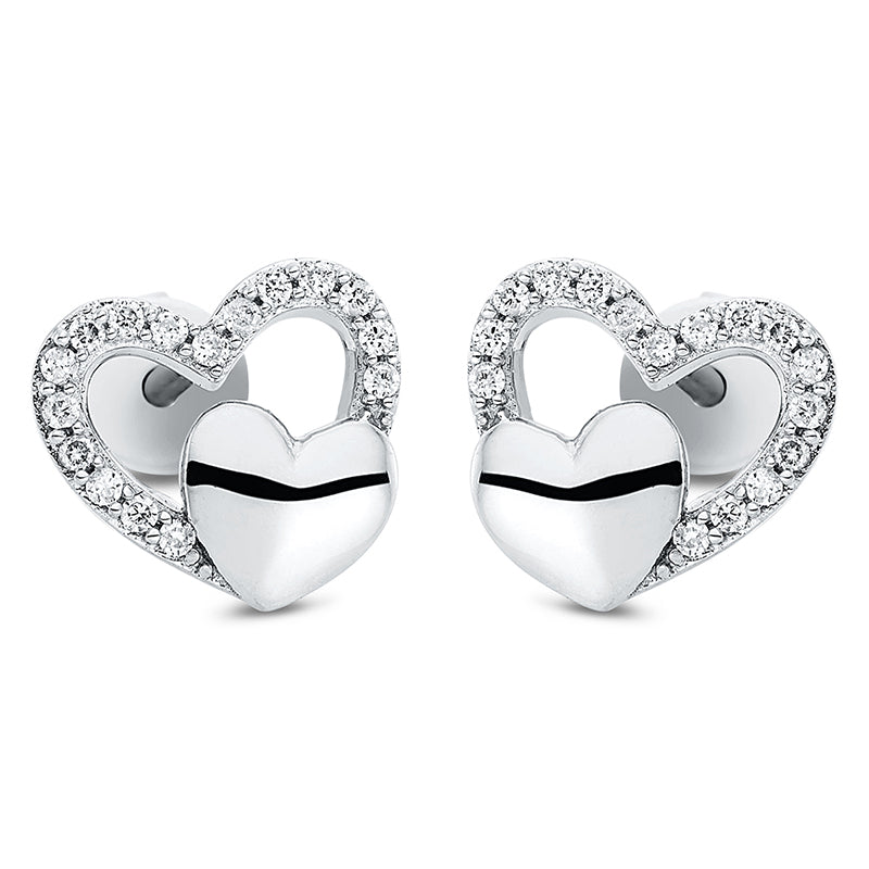 Ear studs 18 kt WG heart