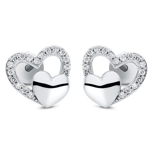 Ear studs 18 kt WG heart