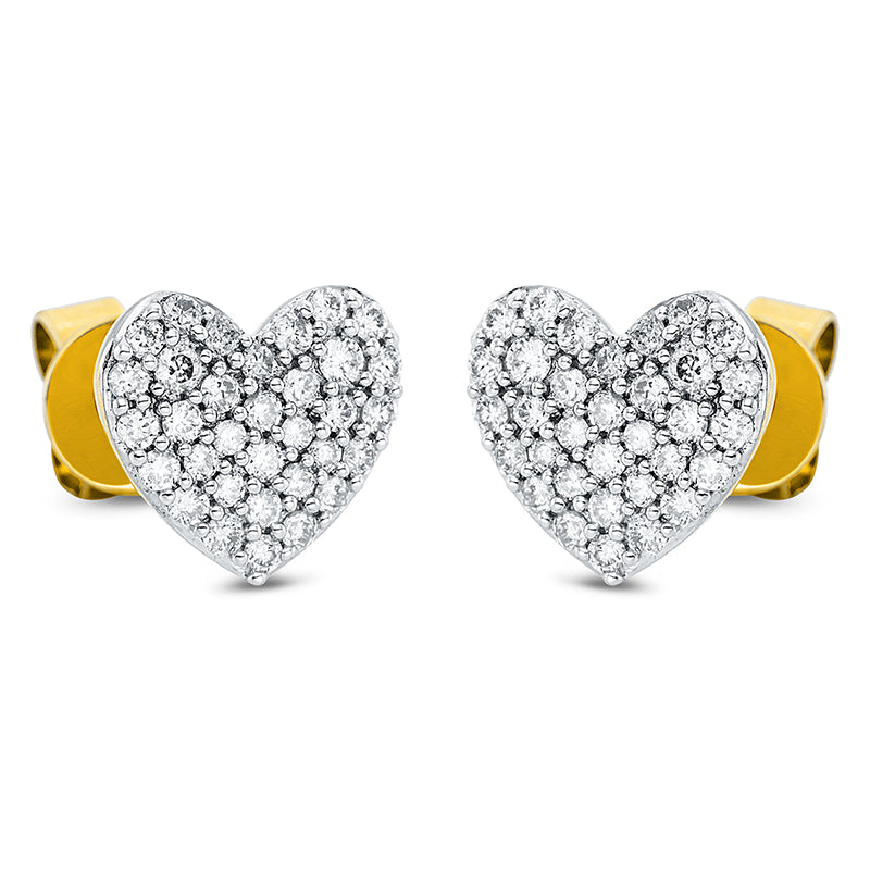 Ear studs 18 kt GG heart