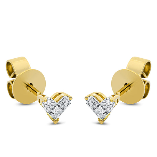 Ear studs 18 kt GG heart