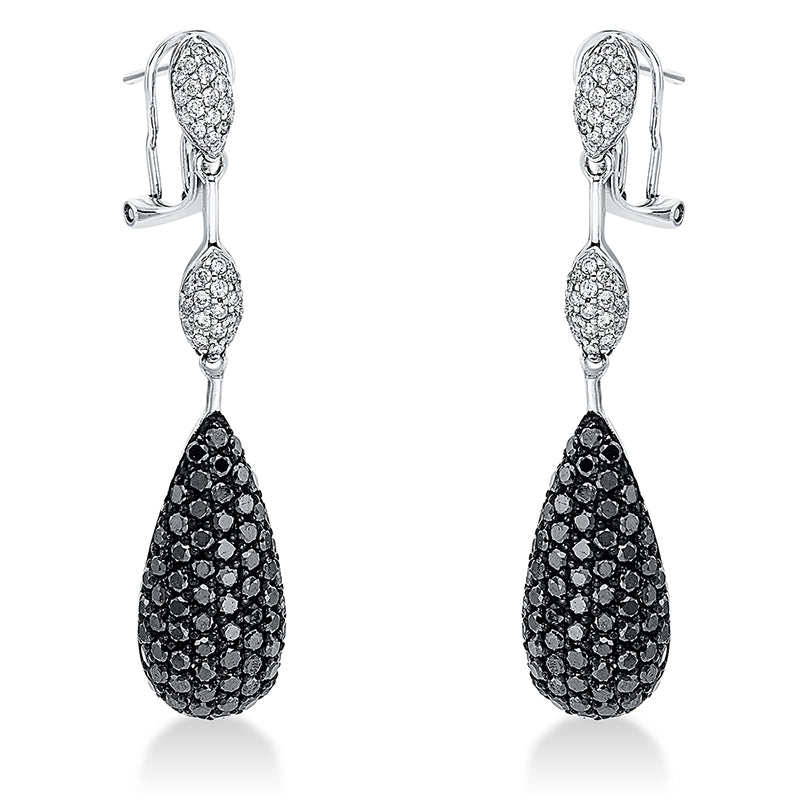 Earrings 18 kt. WG, black rhodium-plated setting