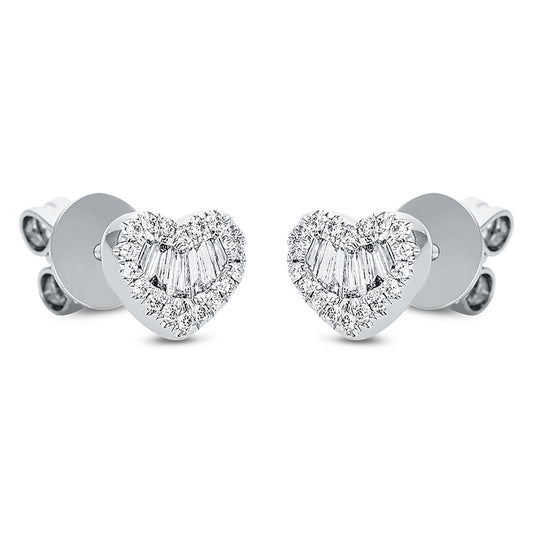 Ear studs 18 kt WG heart