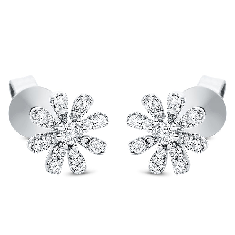 Ear studs 18 kt WG flower/flowers