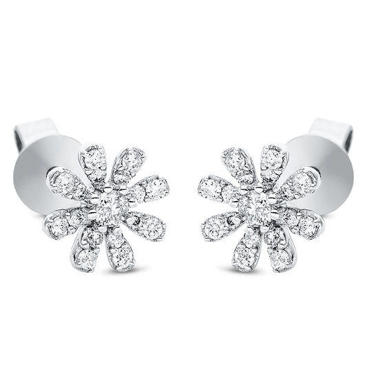 Ear studs 18 kt WG flower/flowers