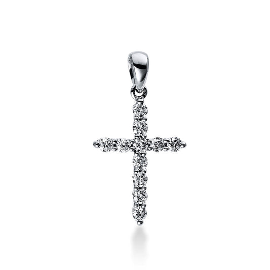 18 kt WG cross pendant with eyelet