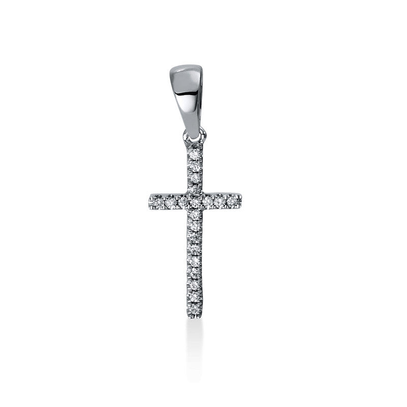 18 kt WG cross pendant with eyelet