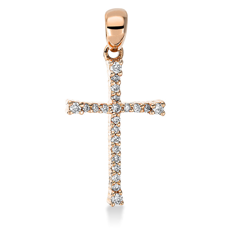 Pendant 18 kt rose gold cross, with eyelet