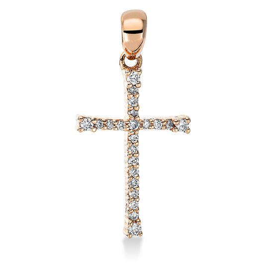 Pendant 18 kt rose gold cross, with eyelet