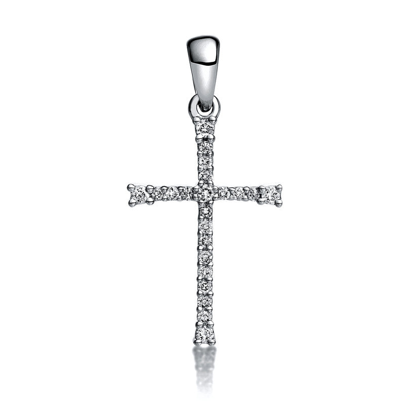 18 kt WG cross pendant with eyelet