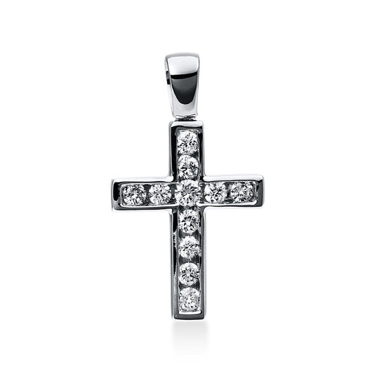 18 kt WG cross pendant with eyelet