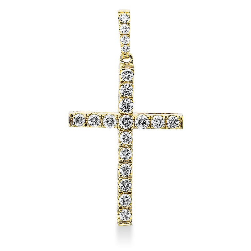 18 kt cross gold pendant with eyelet