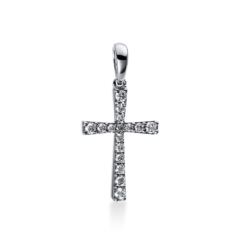 18 kt WG cross pendant with eyelet