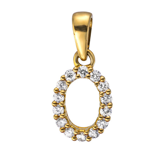 18 kt gold oval pendant with eyelet