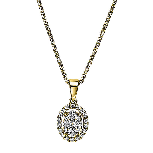 18 kt gold oval pendant with eyelet