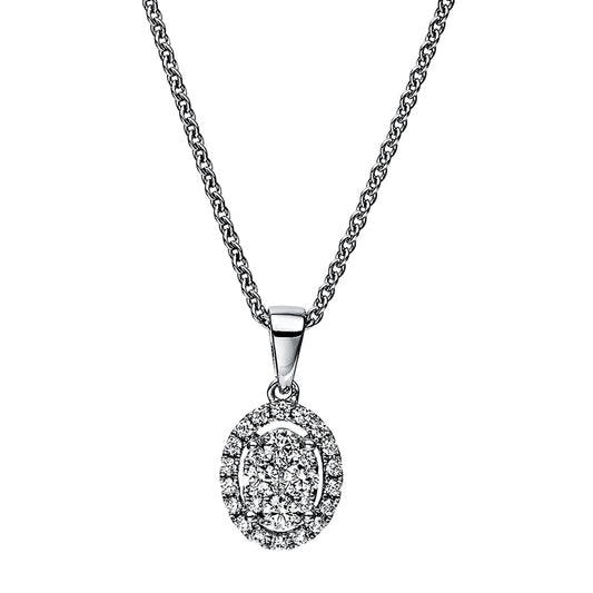 18 kt WG oval pendant with eyelet