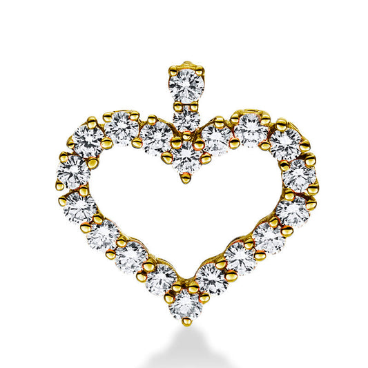 18 kt gold heart pendant with eyelet