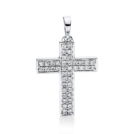 18 kt WG cross pendant with eyelet