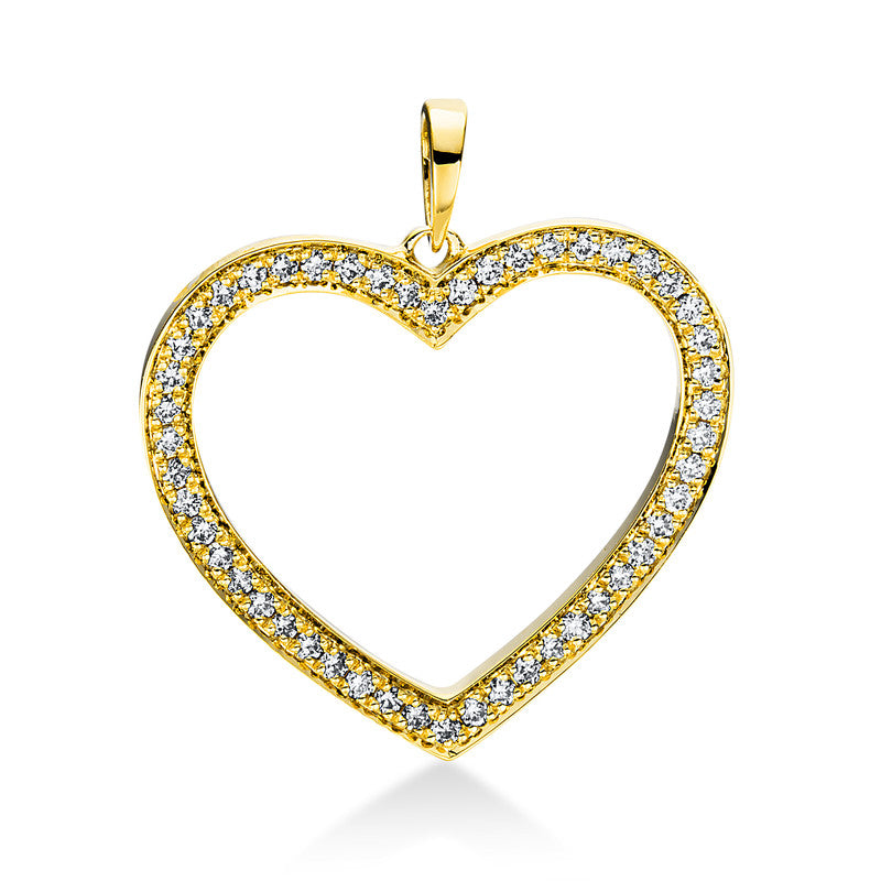 18 kt gold heart pendant with eyelet