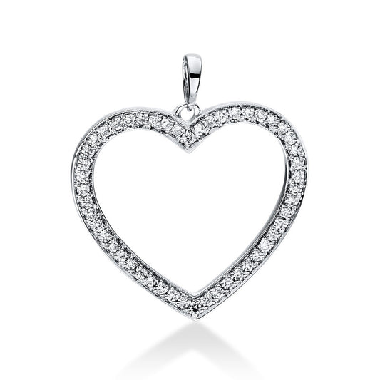 18 kt WG heart pendant with eyelet