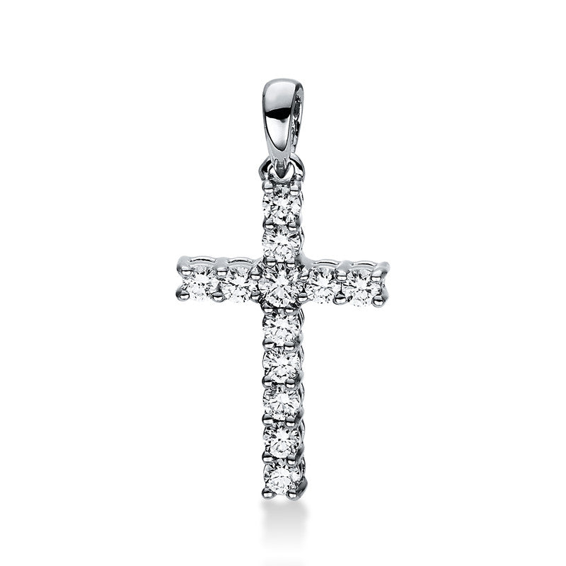 18 kt WG cross pendant with eyelet