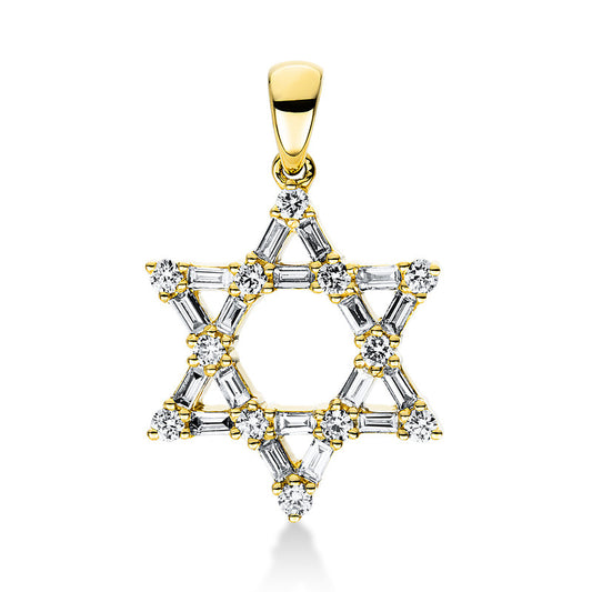 18 kt gold star pendant with eyelet