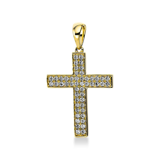 18 kt cross gold pendant with eyelet