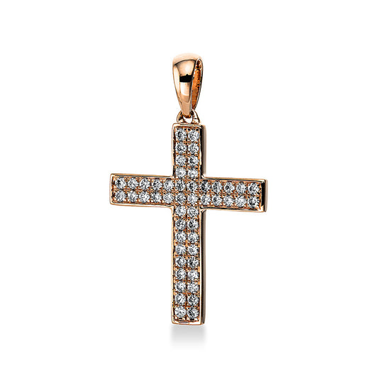 Pendant 18 kt rose gold cross, with eyelet