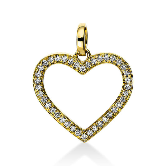 18 kt gold heart pendant with eyelet