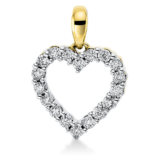 18 kt gold heart pendant with eyelet