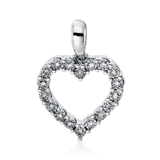 18 kt WG heart pendant with eyelet