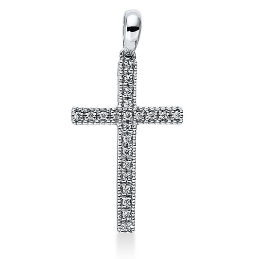 18 kt WG cross pendant with eyelet