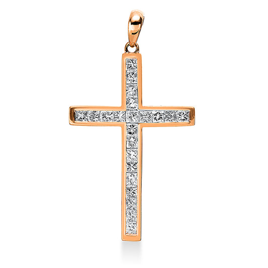 18 kt cross gold pendant with eyelet