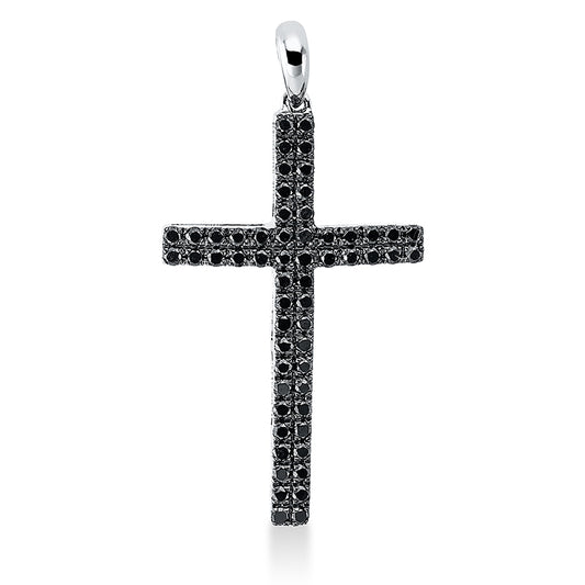 Pendant 18 kt white gold, setting partly black rhodium