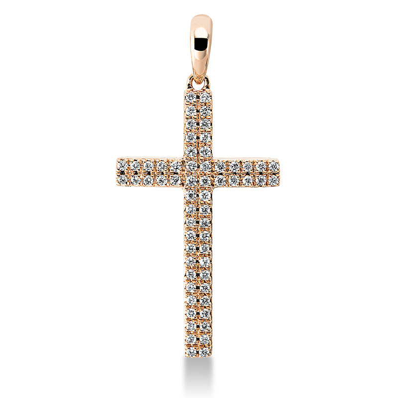 Pendant 18 kt rose gold cross, with eyelet