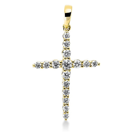 18 kt cross gold pendant with eyelet