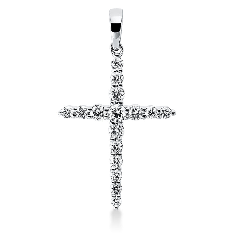 18 kt WG cross pendant with eyelet