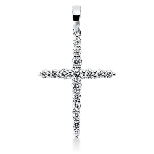 18 kt WG cross pendant with eyelet