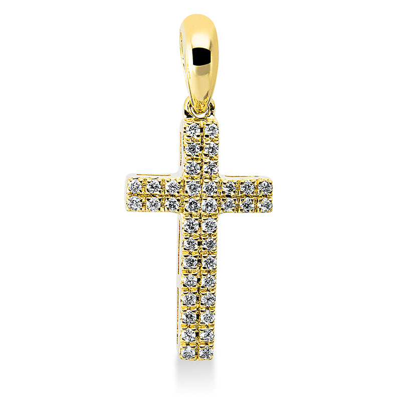 18 kt cross gold pendant with eyelet