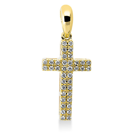 18 kt cross gold pendant with eyelet